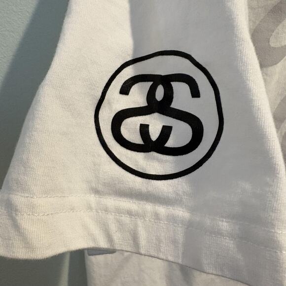 Stussy Shirt Mens XL White Still Loopy Short Sleeve Logo Streetwear Skate Surf - Picture 5 of 11